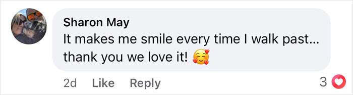 Comment from Sharon May smiling about a viral painting of his wife.