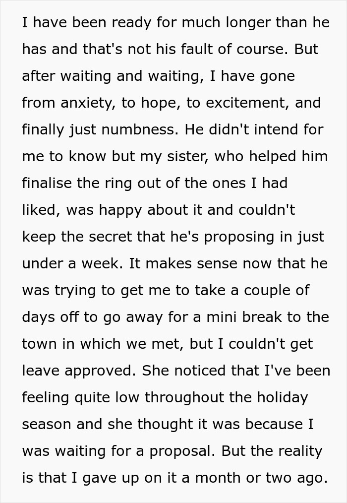 Text describing anticipation and emotions surrounding a ring proposal for an anniversary engagement.