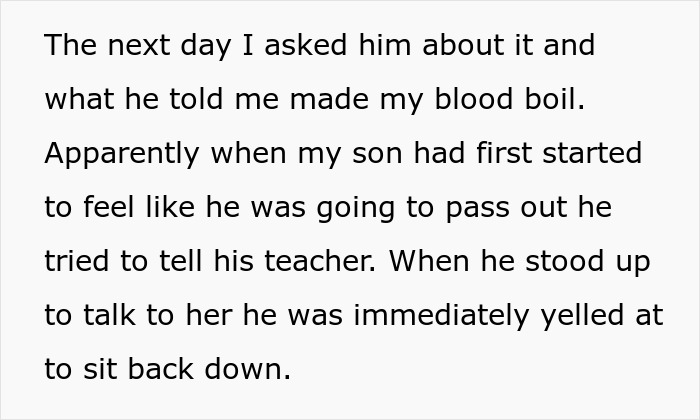 Teacher Reduced To Tears After Dad Berates Her For Ignoring His Son's Warnings That He's Unwell