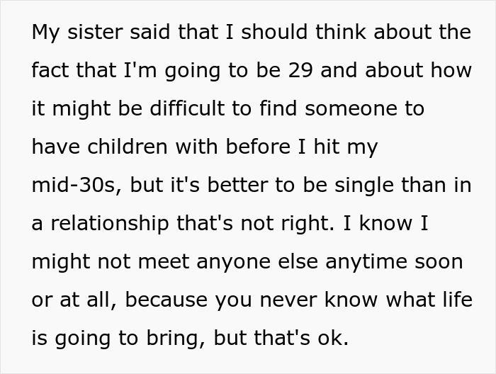 Text about the challenges and perspective on relationships before turning 30, mentioning priorities over rushing into one.