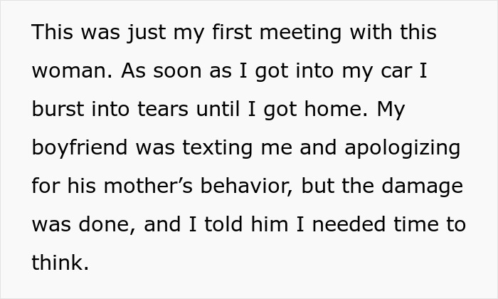 Emotional text about a mother’s behavior impacting a family heirloom ring discussion.