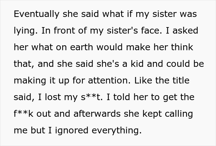 Text excerpt from a story discussing a confrontation between a couple and a stepbrother's actions.