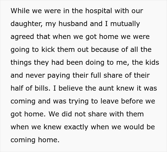 Text about family issues over unpaid bills and the decision to address it.