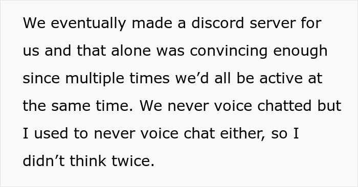 Text discussing creating a Discord server, highlighting a convincing scenario involving a friend group.