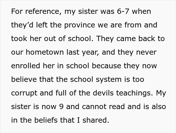 CPS Gets Involved As Woman Refuses To Let 9YO Sister Go Illiterate Over Parents’ Odd Beliefs