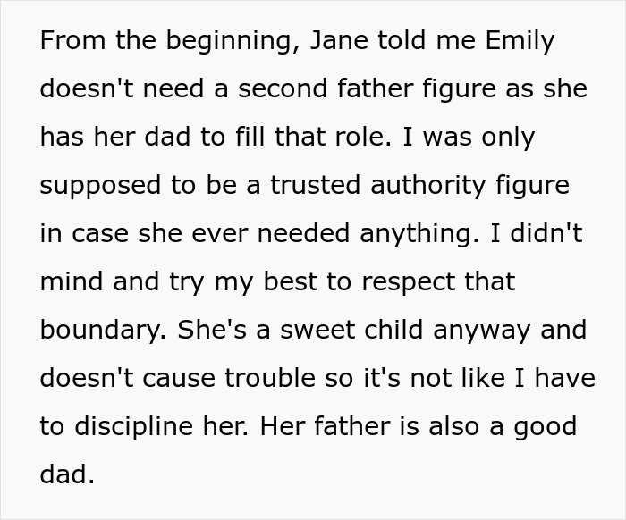 Text about respecting boundaries and roles as a trusted authority figure for a stepchild, emphasizing family dynamics.