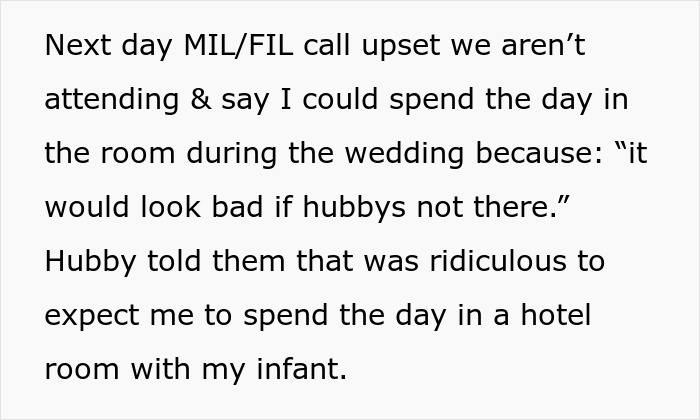 Text from upset family about woman caring for kids at wedding.