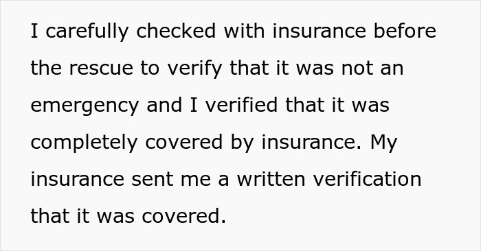 Text detailing insurance verification process for a towing situation.