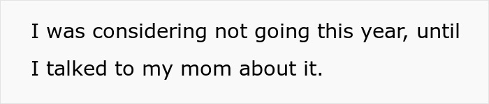 Text discussing decision and conversation with mom, related to a topic involving skinny and plus-size perspectives.