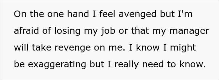 Text about worker's dilemma and fear of job loss after food incident with laxatives.