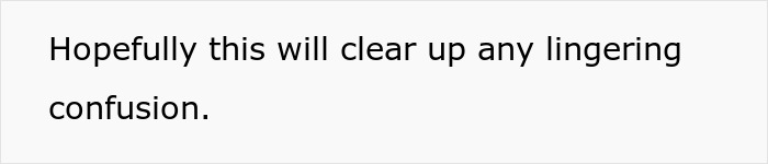 Text reading "Hopefully this will clear up any lingering confusion" related to spam calls from realtors.