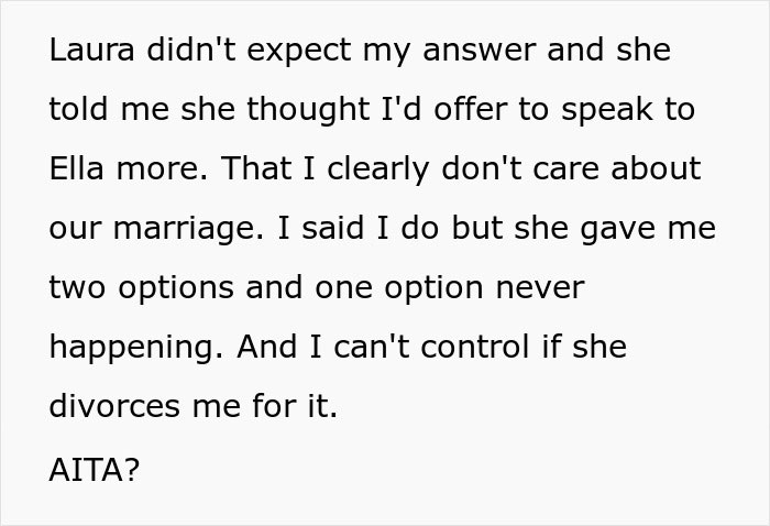 Text exchange about a husband's decision affecting marriage; focus on daughter's safety, health, and happiness.