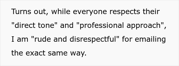 Text highlighting gender bias in email styles, addressing perceptions of tone as rude or disrespectful.