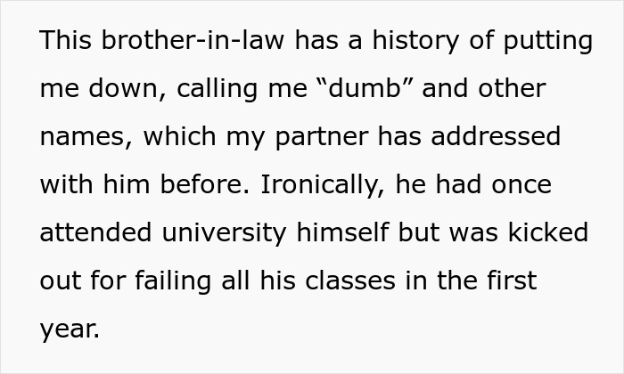 Text about a brother-in-law who criticizes, was expelled from university, ironies about education.