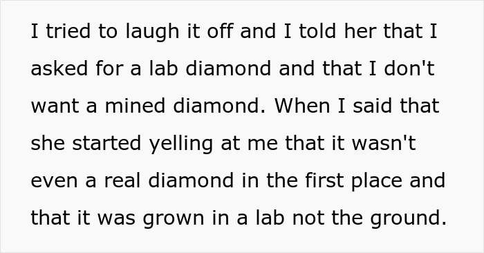 Text discussing lab-grown diamonds versus mined diamonds, highlighting the concept of "real.