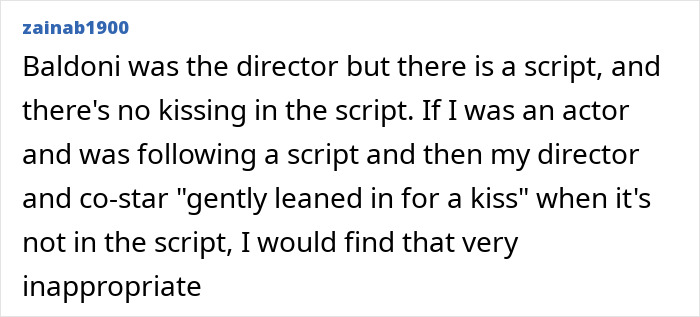 Text discussing the role of a director and script in a scene, related to intimacy coordinator opinion.