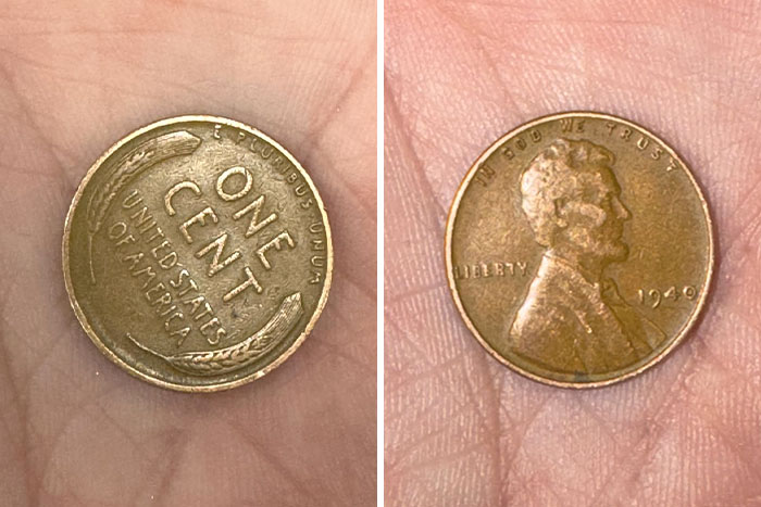 Coins from various times and countries, featuring a 1940 US one-cent piece, appealing to numismatists.