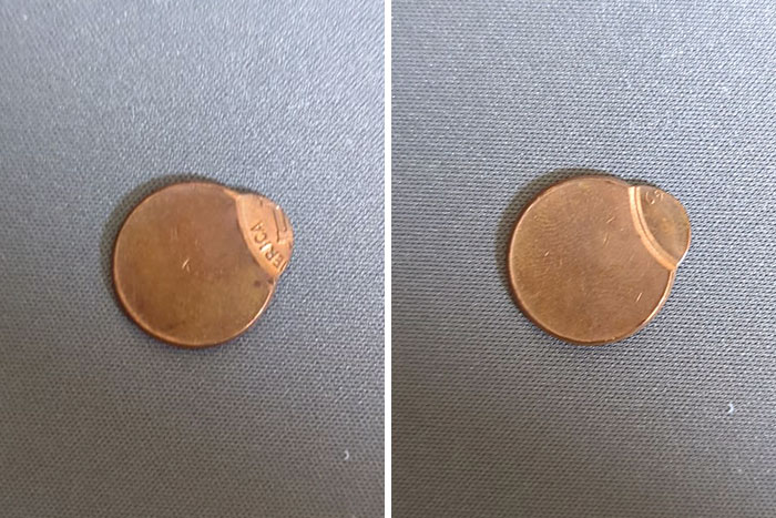 Two vintage coins with errors, intriguing for numismatists, displayed on a textured background.