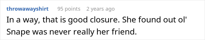 Reddit comment about a bride finding closure after a love confession from a friend.