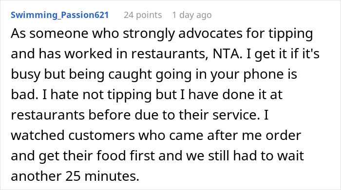 Customer shares experience of not tipping due to poor restaurant service and staff neglect.