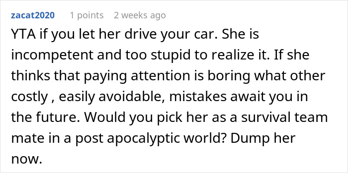 Man Sets Boundaries For His New Car After Girlfriend Totals Two Cars, Faces Backlash