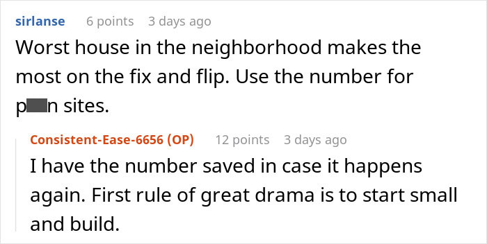 Reddit comments discussing spam calls from realtors, with a lesson about handling such situations creatively.