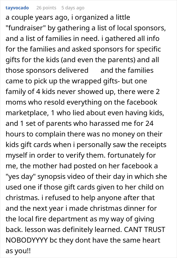 “I Feel So Stupid”: Woman Learns A Harsh Lesson After Donating To A Struggling Family On Holiday