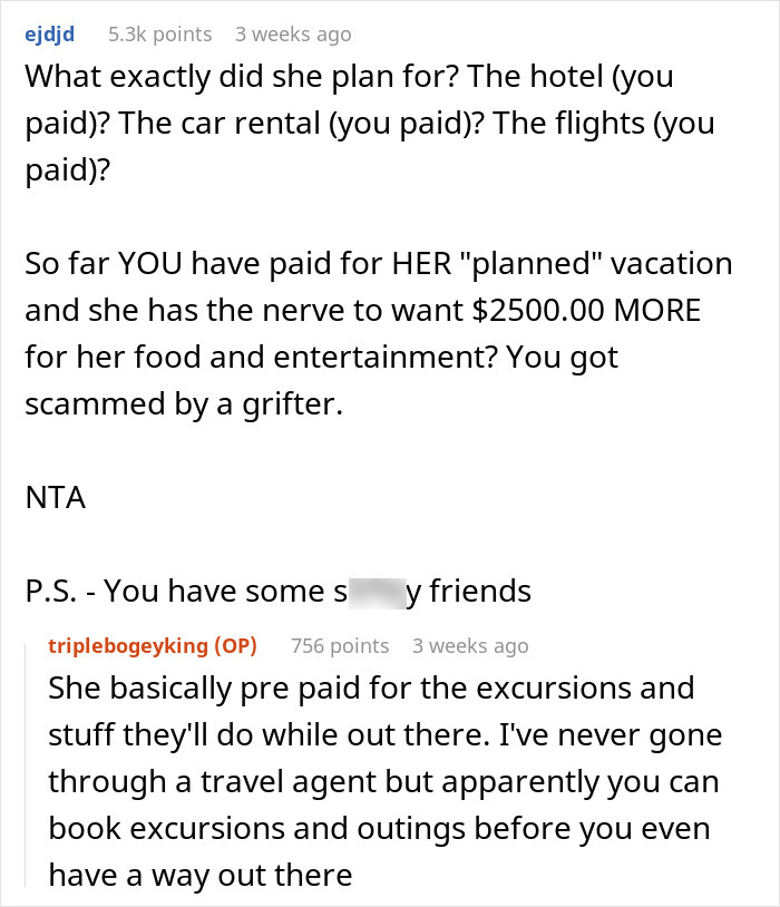 Man Gets A Harsh Reality Check Online After Venting About GF Using Him To Fund Her Trip