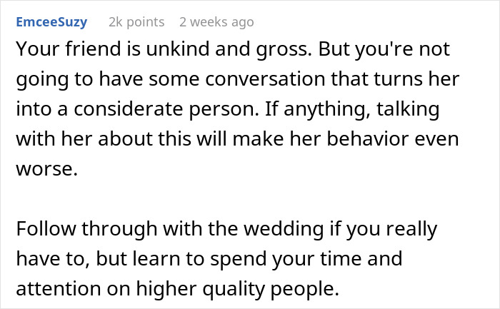 Bride Keeps "Unintentionally" Calling Friend Her Ugliest Bridesmaid