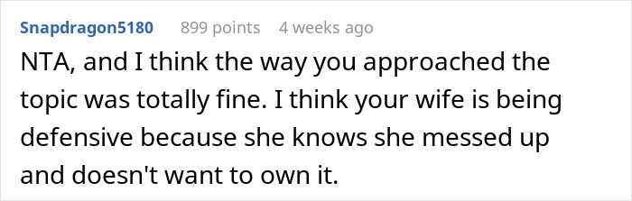 Reddit comment discussing missing involvement in in-laws’ anniversary collage.