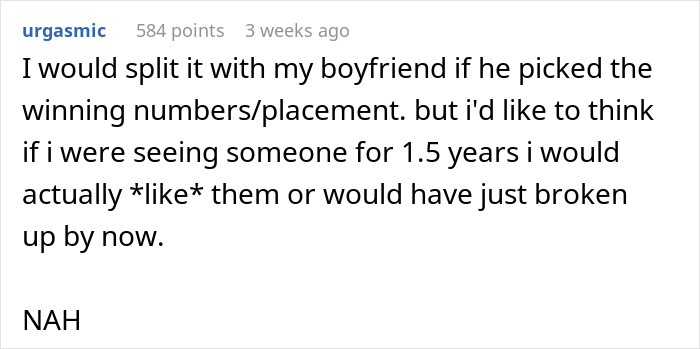 “[Am I The Jerk] For Refusing To Split $500 Raffle Winnings With My Girlfriend?”