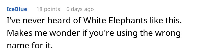 Comment questioning the term "White Elephants" regarding a lottery winnings story.