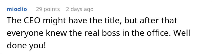 Comment about real boss in office at a company appreciation potluck.