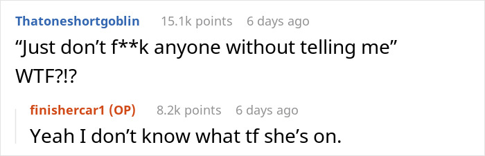 Screenshot of a Reddit conversation about a woman's solo trip and friendship.