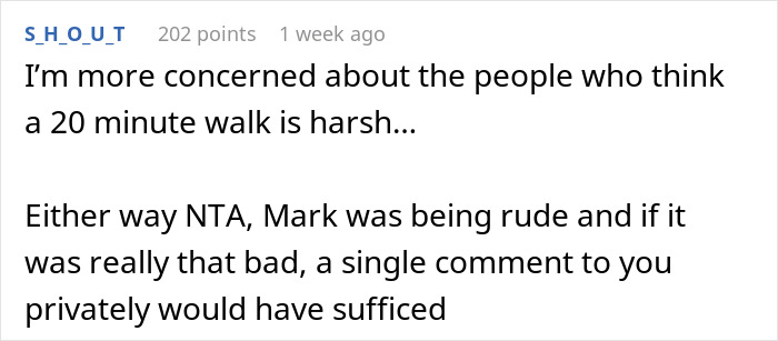 Reddit comment discussing rude snarky remarks during a home-cooked meal.