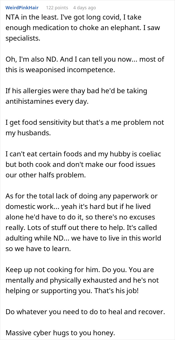 Woman Is Sick Of Catering To Husband’s “Mysterious Symptoms”, Starts Cooking Only For Herself