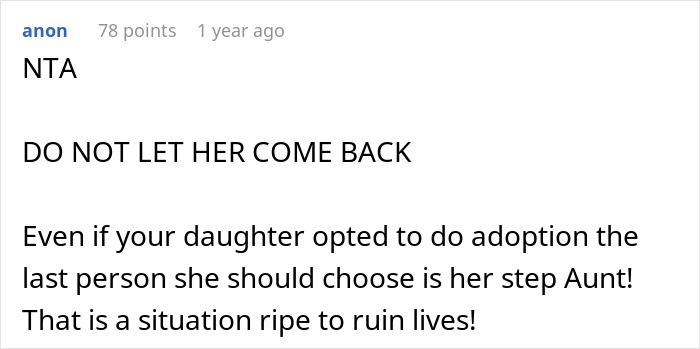 Reddit comment supporting mom defending daughter against controlling grandmother.