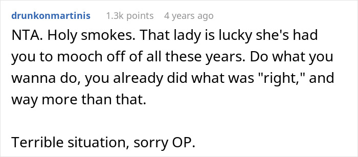 Reddit comment supports woman in refusing to replenish husband's affair child's fund.