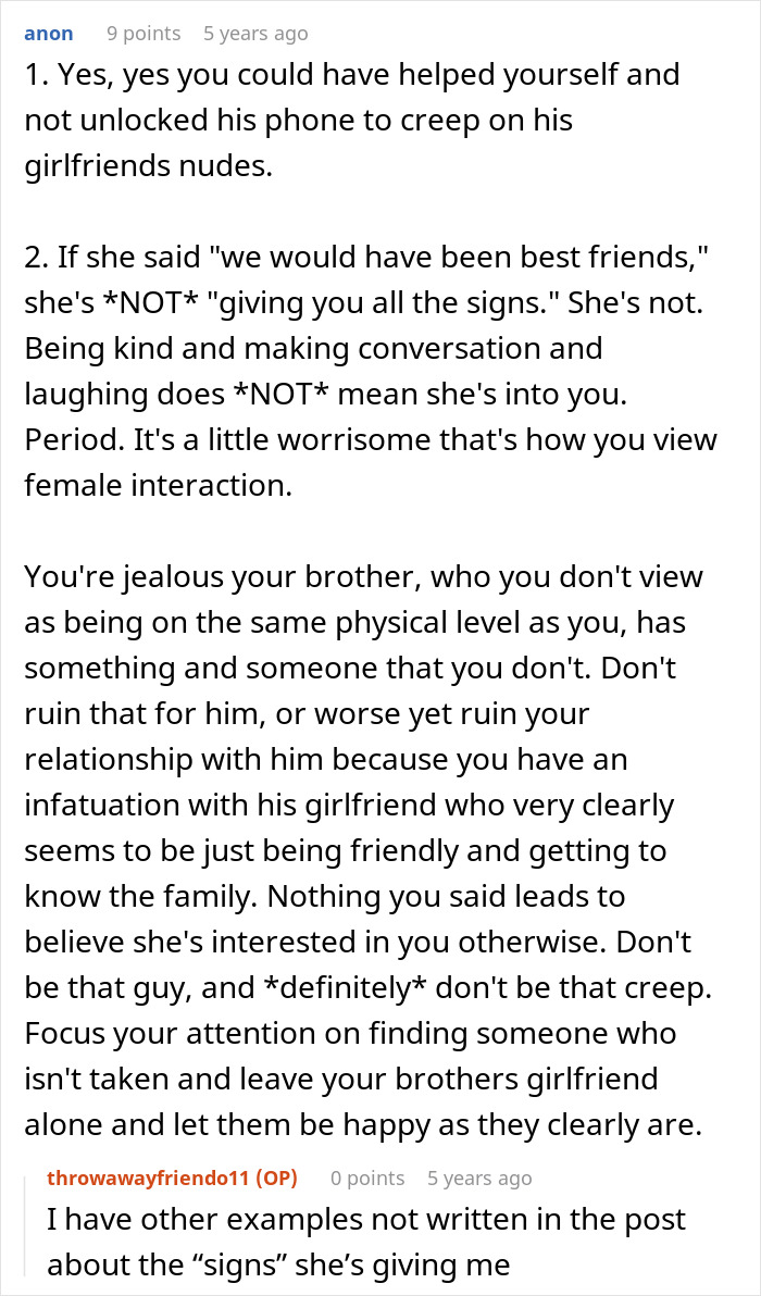 Man Thinks Brother’s Girlfriend Is Into Him, Learns The Hard Way She Isn’t: “You Need Therapy”