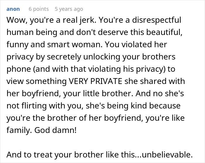 Man Thinks Brother’s Girlfriend Is Into Him, Learns The Hard Way She Isn’t: “You Need Therapy”