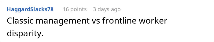 Reddit comment highlights management vs frontline worker disparity over bonuses.