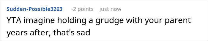 Reddit comment discussing grudges and respect.