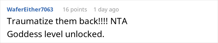 Comment screenshot discussing respect and sleeping arrangements, mentioning 'NTA' and 'goddess level unlocked.