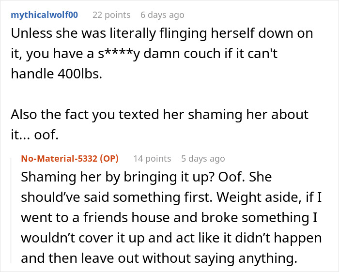 “She Actually Broke The Entire Board”: Friend’s Weight Leaves Host Couchless And Confused