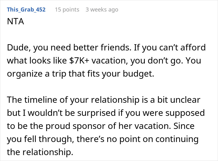 Man Gets A Harsh Reality Check Online After Venting About GF Using Him To Fund Her Trip