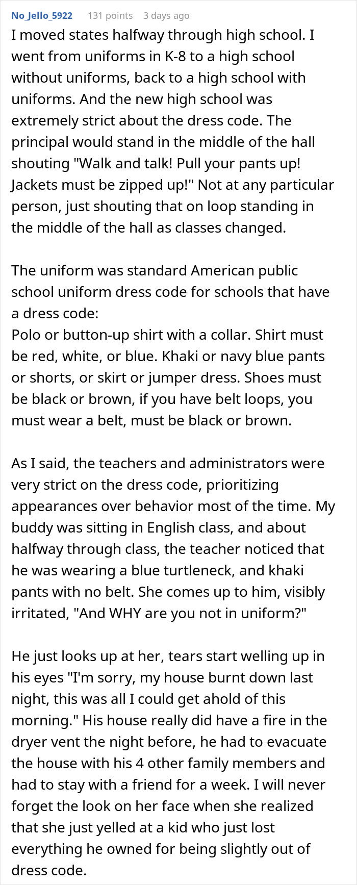 Student reflects on school dress code and uniform struggles.