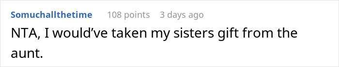 Comment discussing pregnancy announcement as Christmas gift.