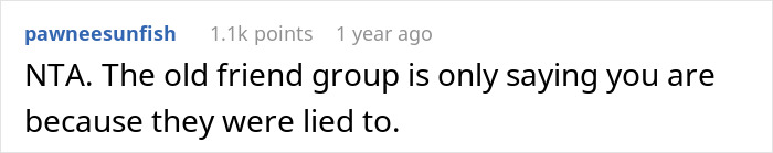 Reddit comment discussing food waste incident at dinner party, saying others were misled about the situation.