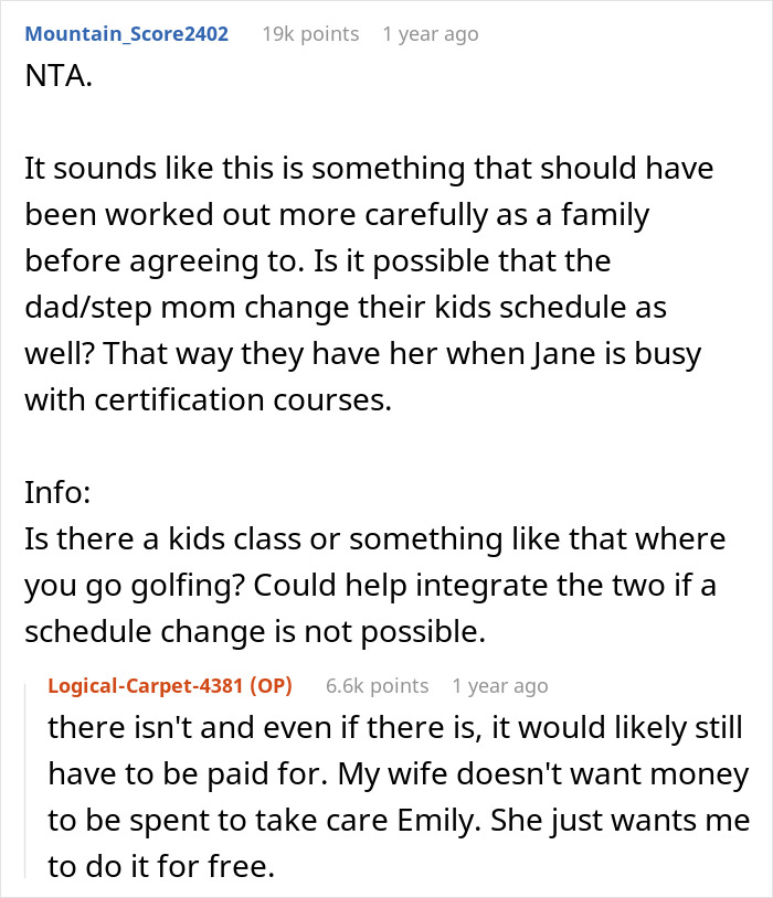 Reddit discussion about balancing hobbies and family responsibilities.