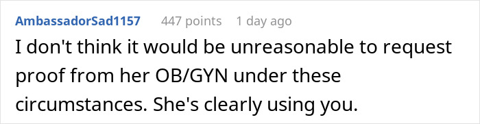 Reddit comment discussing employee bereavement policy related to miscarriage and evidence requirements.